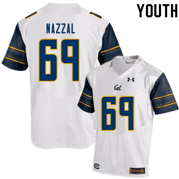 Youth #69 Sami Nazzal Cal Bears College Football Jerseys Sale-White - Click Image to Close